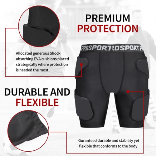 Youth Boys Padded Compression Shorts Football Girdles Padded Pants for Basketball Football4