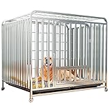 jaulas de viaje para perros medianos 【 BANDEJA EXTRAÍBLE PARA UNA FÁCIL LIMPIEZA】 Nuestro diseño de rejilla para jaulas para perros permite que cualquier suciedad caiga a la bandeja inferior para mantener un ambiente limpio para las mascotas. Y la perrera se puede deslizar fácilmente desde la parte inferior para una limpieza fácil y conveniente.