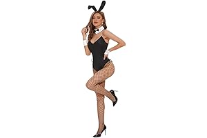 Women's Bunny Halloween Costume Set with Headband and Stockings