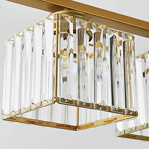 Plafonnier rectangulaire E27 haut de gamme, lustre suspendu chic