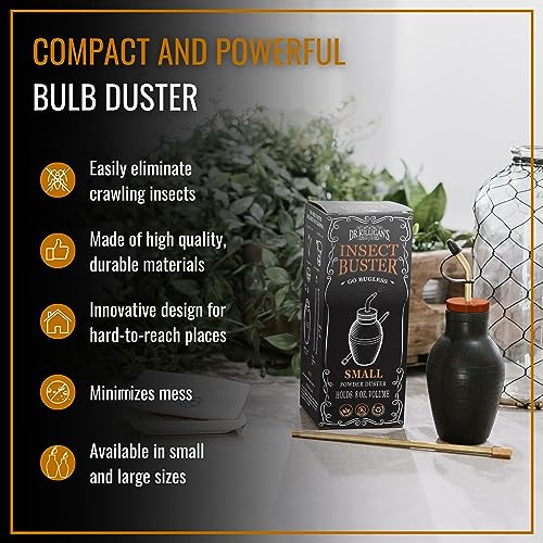 Dr. Killigan's The Insect Buster - Bulb Duster for Diatomaceous Earth and Other Powders - Effective Dust Application Tool - Small (8 ounces)