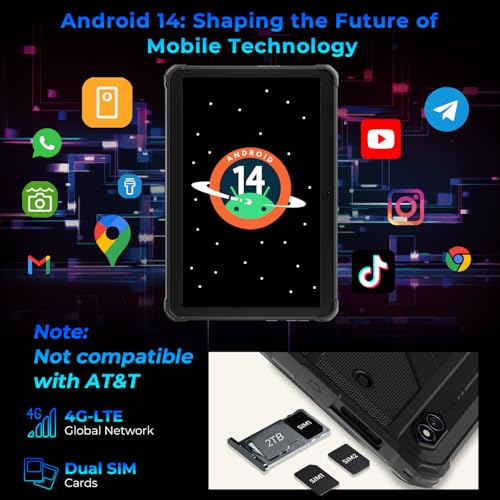 Image of HOTWAV R8 Rugged Tablet Android 14, 10.1 inch HD+ Display 10800mAh Battery, Octa-Core 12GB RAM+128GB ROM+1TB Outdoor Tablet, 13MP+5MP Camera IP68 /IP69K Waterproof, 4G Dual SIM /5G WiFi /BT5.1 /GPS | Waterproof Tablet 10800mAh 13MP+5MP Camera, IP68 /IP69K /MIL-STD-810H Shockproof,4G Dual SIM /5G WiFi /BT5.1 /GPS /OTG /Face ID