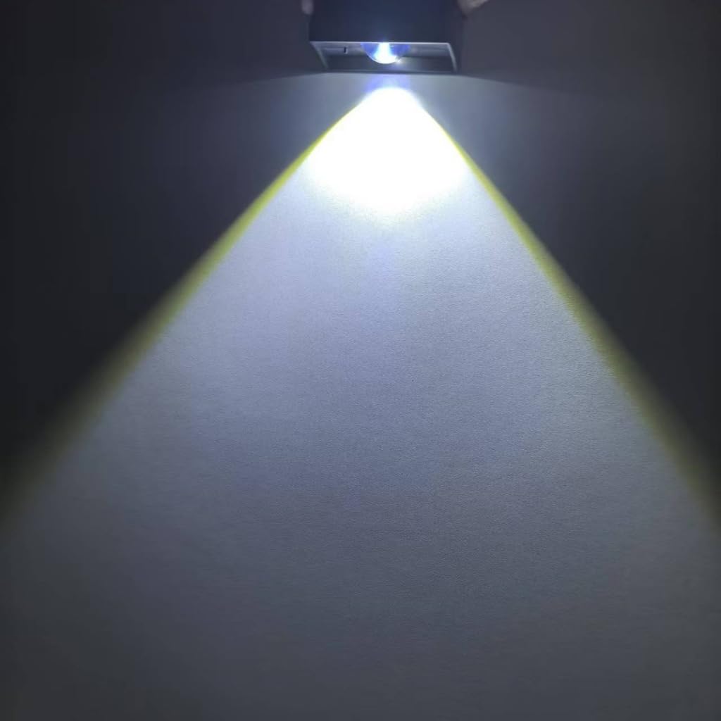 Solarleuchten für den Außenbereich, Zaun, Wand, 8 Stück, schwarz montierte Akzentbeleuchtung mit warmem nach unten gerichtetem Licht für Garten, Terrasse, Hof, Abschnitte und Schienen