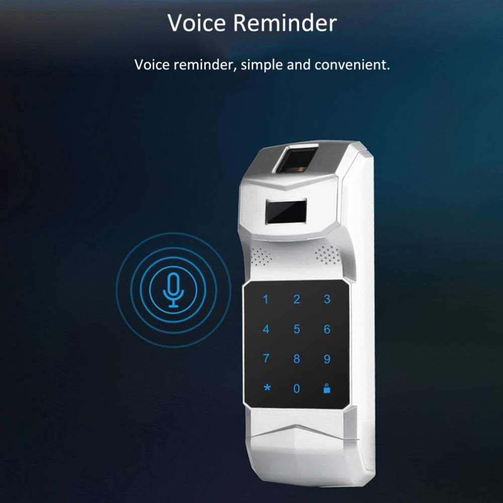 HF-01 Controlador electrónico de bloqueo inteligente Bluetooth Habilitado para huellas dactilares y pantalla táctil Cerrojo sin llave con alarma incorporada