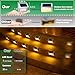 JSOT 12 Pack Solar Lights Outdoor Waterproof for Stairs Decor, Solar Deck Lights Stainless Steel Step Fence Patio Post Wall Lamp for Garden Pathway Walkway LED Lamp Light [Warm Light]