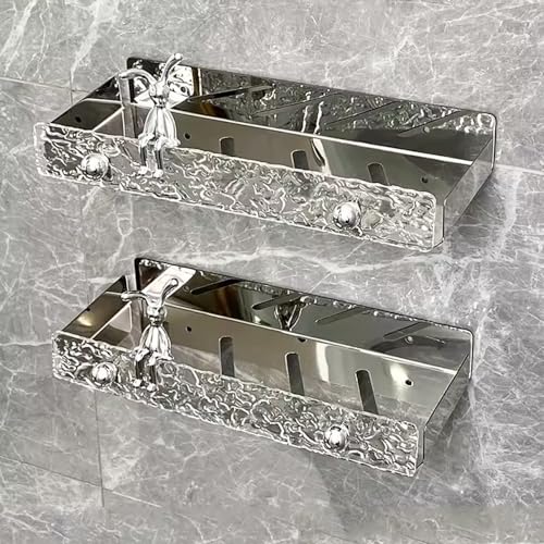 Étagère de douche design double layer en métal résistant à l'humidité
