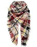 Clothirily Winter Scarf for Women- Womens Fashion Plaid Scarfs Lightweight, Cashmere Feel Warm Soft Pashmina Shawls and Wraps, Long Blanket Scarf