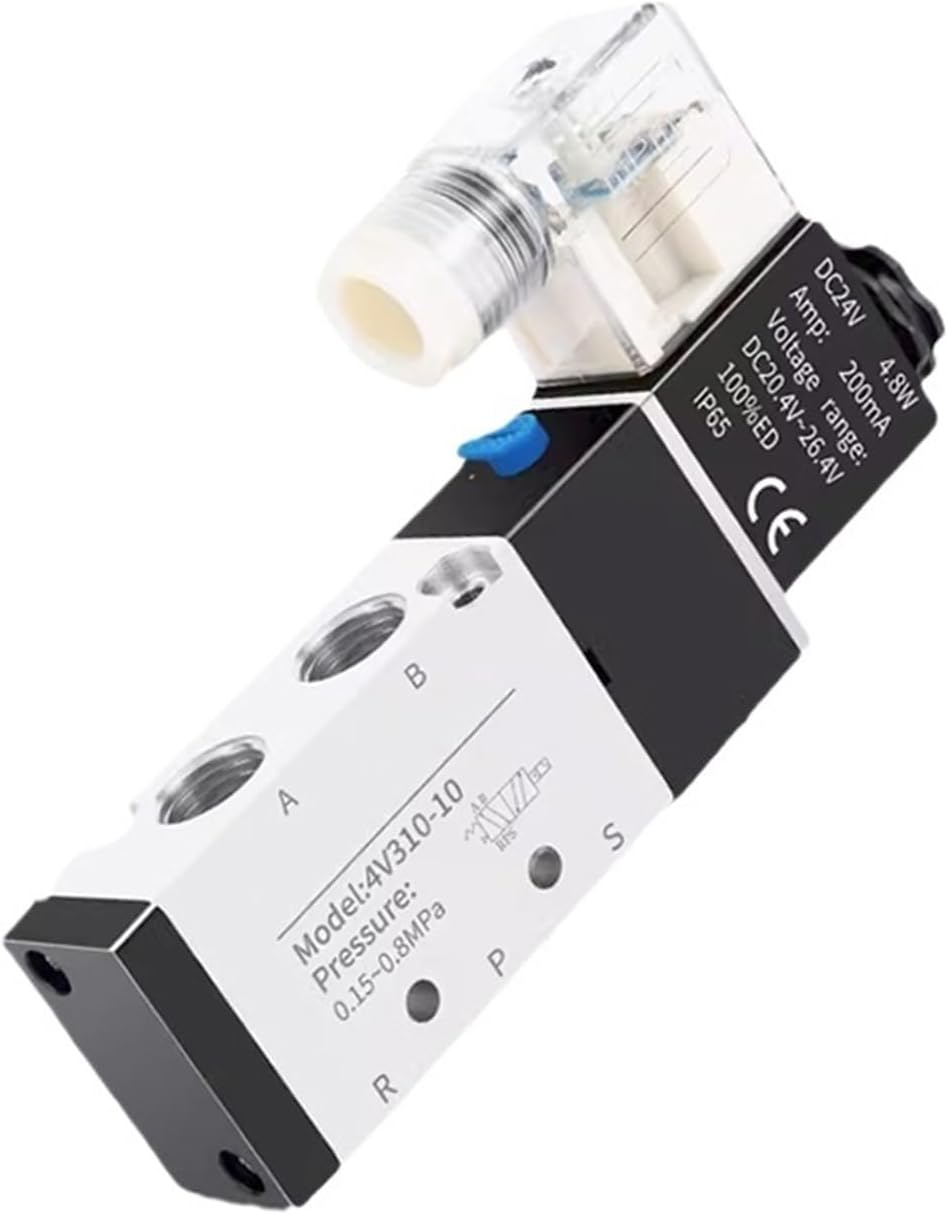 4V210 Pneumatic Electric Solenoid Valve 5 Way 2 Position Control Air solenoid valve 4V110-06 4V210-08 4V310-10 4V410-15(PC 4V110-06 6mm,DC12V)