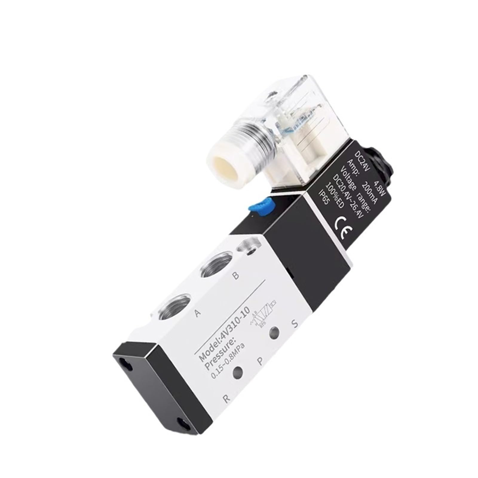 Électrovanne 4V110-06 AC220V pneumatique 5 voies 2 positions pour contrôle d'air industriel 6mm