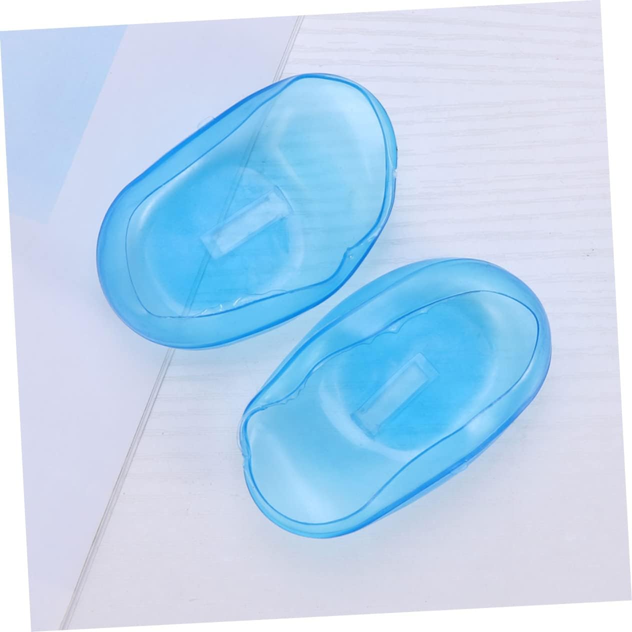 12pcs Silicone Ear for Hair Dyeing and Washing Tender Ear Protectors for Salon Use Professional Reusable Earmuffs Sky Color Flexible and Fit