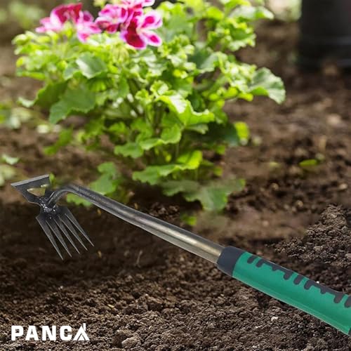 Image of PANCA 6-Claw Weeder Hand Tool for Gardening | 40cm Heavy-Duty Steel Weed Puller with Rubber Grip Handle | Manual Lawn Weeding Tool for Garden, Farm & Plant Pots | Soil Digger & Grass Remover