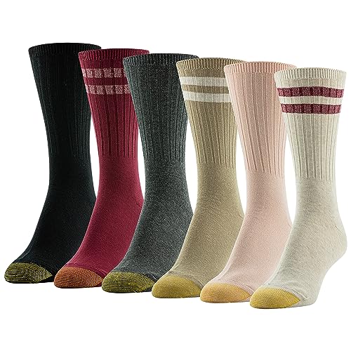 Image of GOLDTOE Womens Casual Texture Crew Socks, Multipairs