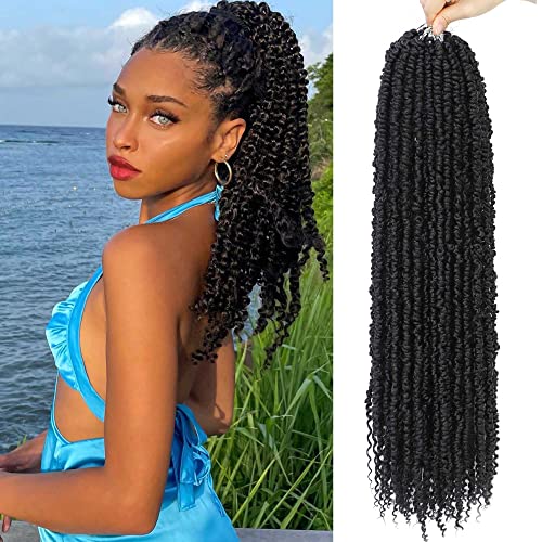 Passion Twist Crochet Hair 18 Inch 6 Pack 1B# Pretwisted Passion Twist Hair