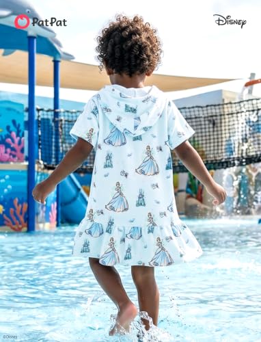 Image of Disney Princess Frozen Stitch Marvel Minnie Girl Swim Cover Up Terry Cloth Swimsuit Coverup Zip-up Bathing Suit Wrap Hooded