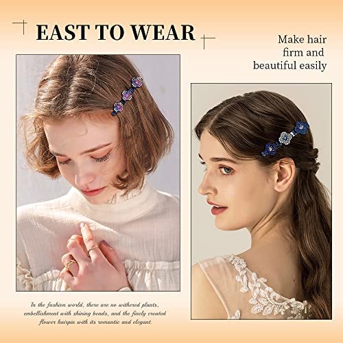CPYJW Sparkling Crystal Stone Braided Hair Clip Set #TOP25