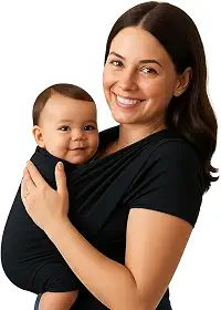 Canguru Sling Wrap para Bebê Tecido DryFit Confortável para Carregar Bebês (Preto)