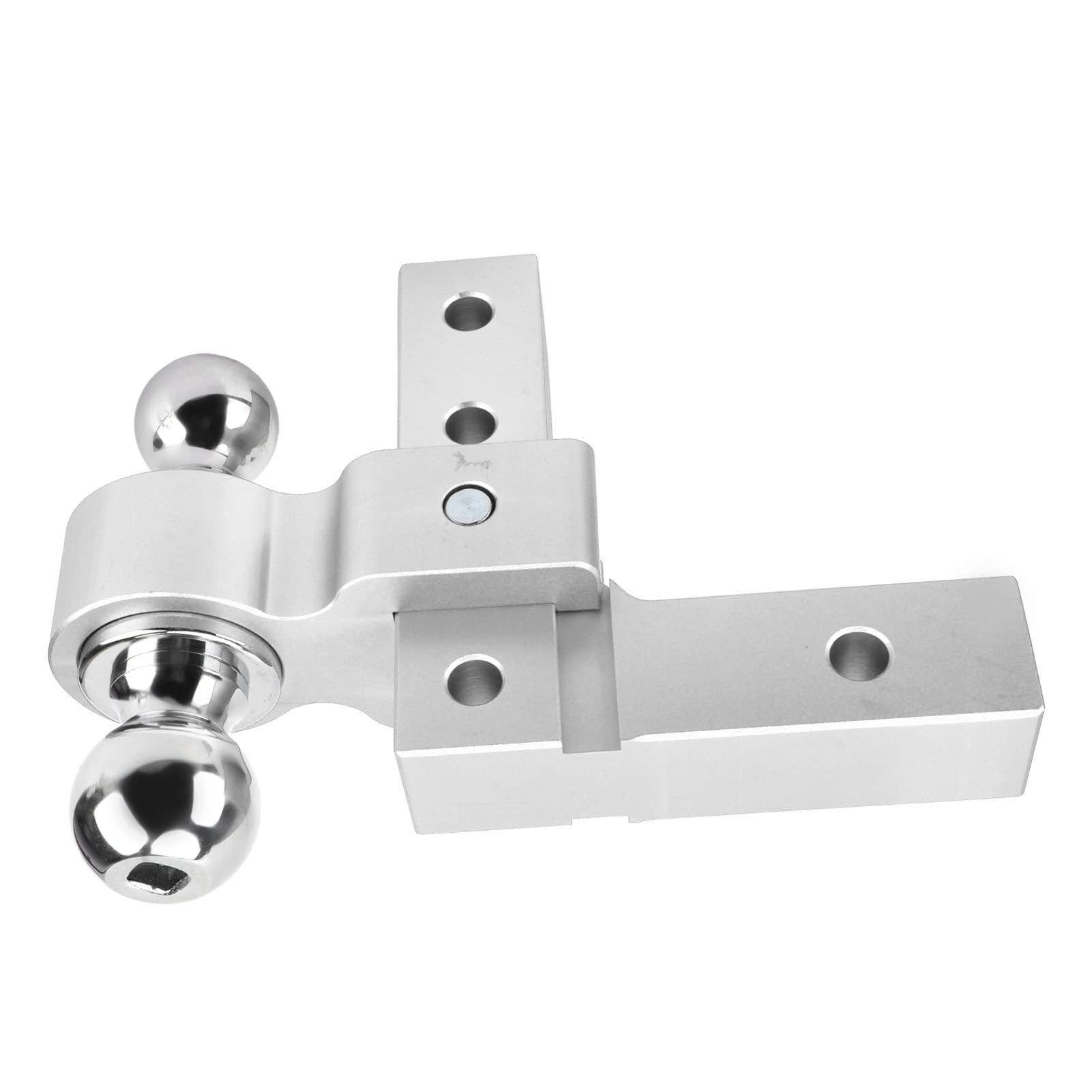 Keenso Zaczep do Przyczepy Regulowany Uchwyt Kulowy Aluminiowy, 6-calowy Spadek Podwójny Uchwyt Kulowy do Odbiorników 2-calowych z Hakiem i Sworzniami Blokującymi łodzi, Przyczep Kempingowych i