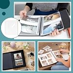 BENECREAT 15 Pack White Self Adhesive Photo Album Pages, 12.4x10.6 Inch Large Size Scrapbook Refill with Pre Drilled Holes for Wedding Memory Books and Photo Display