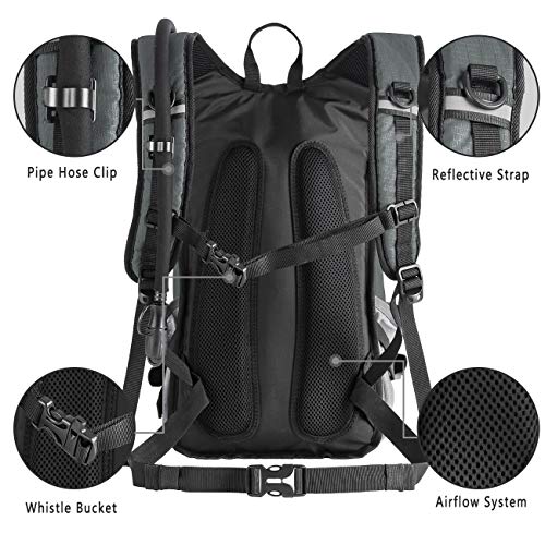 ROCKRAIN Hydration Backpack, WindSeeker Insulated Hydration Pack with 2.5L BPA Free Water Bladder, Lightweight Water Backpack Fits Cycling Biking Hiking, Outdoor Gear for Men Women - Thumbnail 4