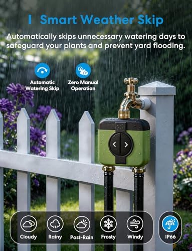 meross WiFi Water Timer for Garden, Hose Timer with Brass Inlet & Outet - 2