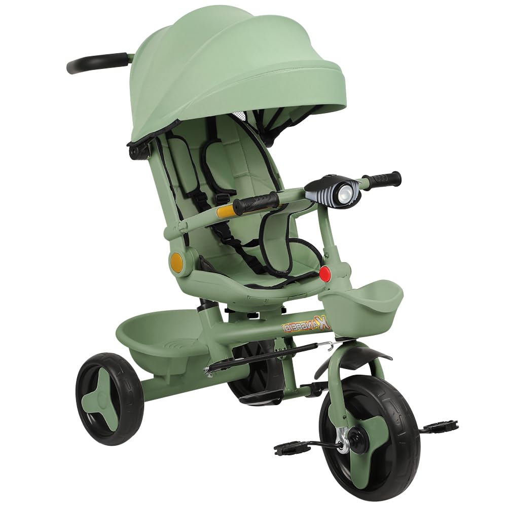 Faltbar und neigbar von der Geburt bis 25 kg, ultraleichter, kompakter Kinderwagen, mit Trolley-System, Regenschutz im Lieferumfang enthalten, ausziehbares Verdeck - 100 x 75 x 50 cm, grün