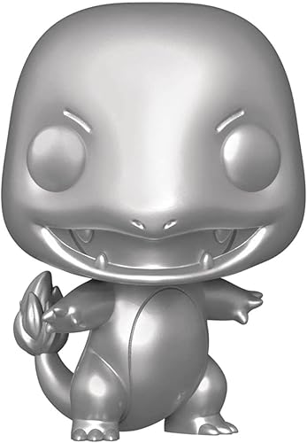 Miniatura 3 de POP Charmander - Figura de vinilo Funko (plateado metálico) (paquete con funda protectora de caja compatible)