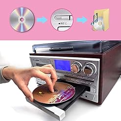 RHANA Haut-parleurs Bluetooth rétro klaxon Platine Vinyle en Bois Massif Tourne-Disque en cuivre Machine à Musique… - Les Beatles, Paul McCartney, John Lennon, RIngo Starr, George Harrison RHANA Haut-parleurs Bluetooth rétro klaxon Platine Vinyle en Bois Massif Tourne-Disque en cuivre Machine à Musique… – Image 3