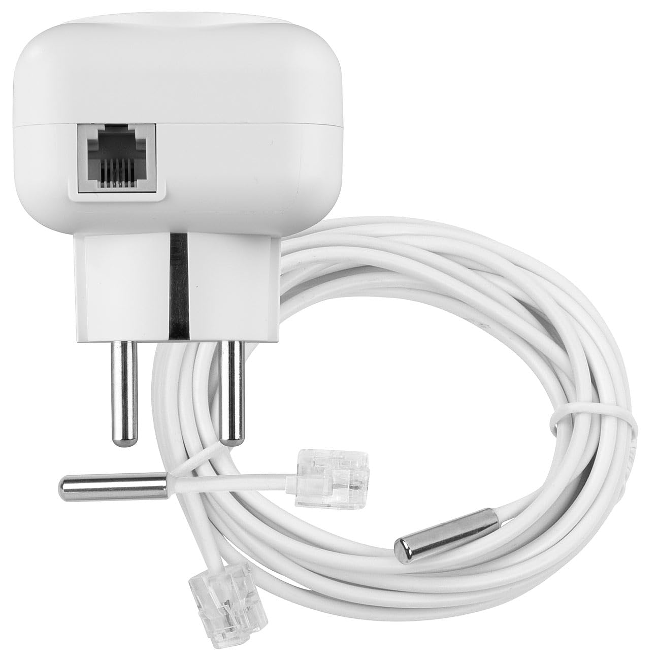 revolt Termostato Wi-Fi Alexa: Set da 2 Termostato Wi-Fi per prese, per dispositivi di riscaldamento e climatizzazione, App (presa termostatica con sensore, presa smart home, LAN)
