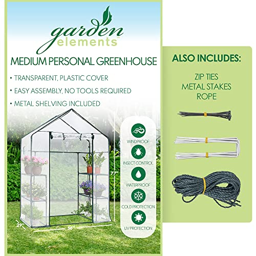 Garden Elements Personal Plastic Indoor/Outdoor Standing Greenhouse for Seed Starting and Propagation, Frost Protection, Clear, Medium, 56" x 29" x 77" - Image 2