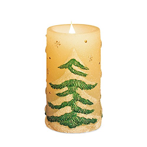 Christmas Tree Moving Flame LED Candle with Timer, 3 x 6