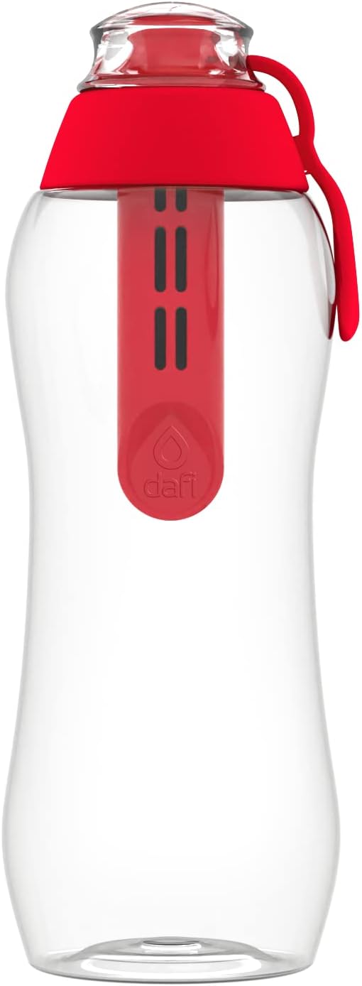 Dafi Sport Water Bottle with Filter RED, 10 oz
