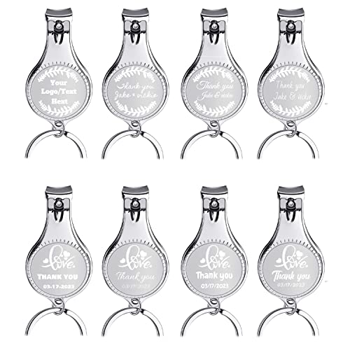 60Pcs Personalized Nail Clipper Bottle Opener with Logo Text for Men Women, Wedding Favors For Guests Bulk,Engraved 4 in 1 Multi Function Bottle Opener Party Holiday Father's Day Graduation Favors