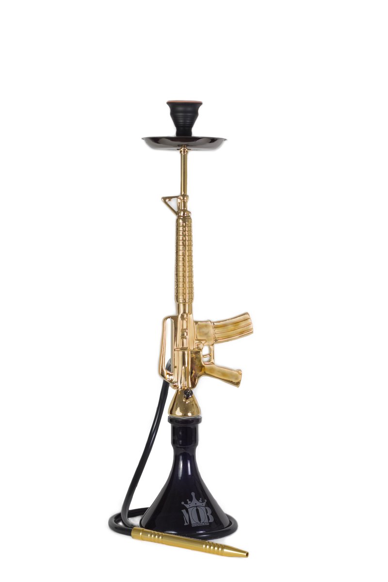 Mob M-16 Shisha - Gold - Water Pipe, Nicotine Free