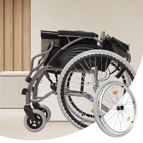 Neumáticos de Silla de Ruedas de 24 Pulgadas 1 3/8 Ruedas de Repuesto neumáticas Gruesas con rodamientos de Eje de 12 mm Absorción de Choque de Paseo suavo para sillas manuales