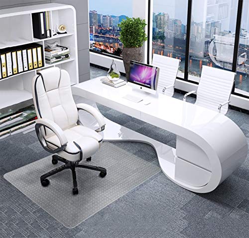 100Pointone Office Chair Mat For Carpets - 53'' X 45'' 0.09'' Thicktransparent Floor Mats For Flat Low And No Pile Carpeted Floors, With Grippers (53'' X 45'' Rectangle) #TOP1