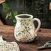 Vintage White and Green Floral Cera...