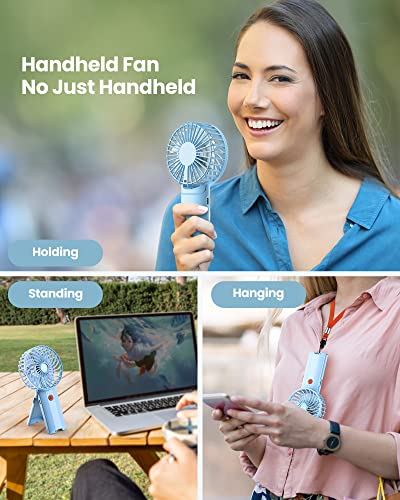 Aaolin Handheld Fan [6-15H Working Time] Foldable Hand Held Fan Usb Rechargeable, 4 Speeds Portable Personal Mini Fan, Battery Operated Desk Fan For Stylish Girl Women Travel/Commute/Makeup/Office #TOP4