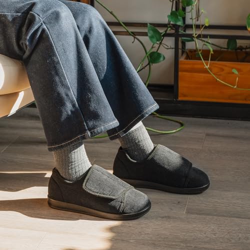 Women's Adaptive Slip-Resistant Wide Width Diabetic Comfort Slipper Shoe with Adjustable Hook-and-Loop Closure2