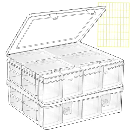 Image of 24pcs Bead Storage Containers,Large Bead Organizer Boxes And Craft Storage Boxes For Bracelet Making Diy Jewelry Craft Nails, Bracelets, Jewelry, Diamonds, Clay Beads, Screws,4.06x2.9x0.98inch