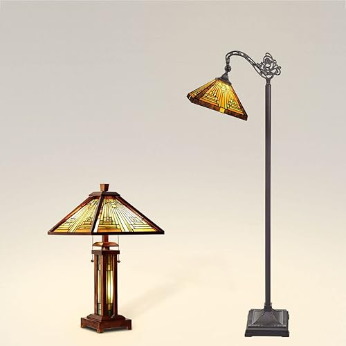 Capulina Misión estilo antiguo Tiffany lámpara serie lámpara de mesa lámpara de pie decoración para sala de estar dormitorio sala de estudio