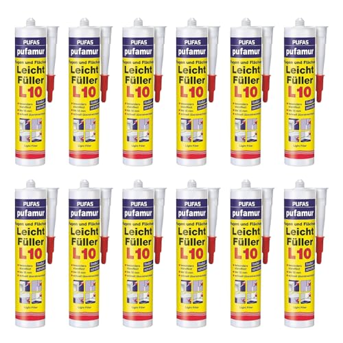12 x Pufas Pufamur Fugen und Flächen Leichtfüller L10 310ml Weiß