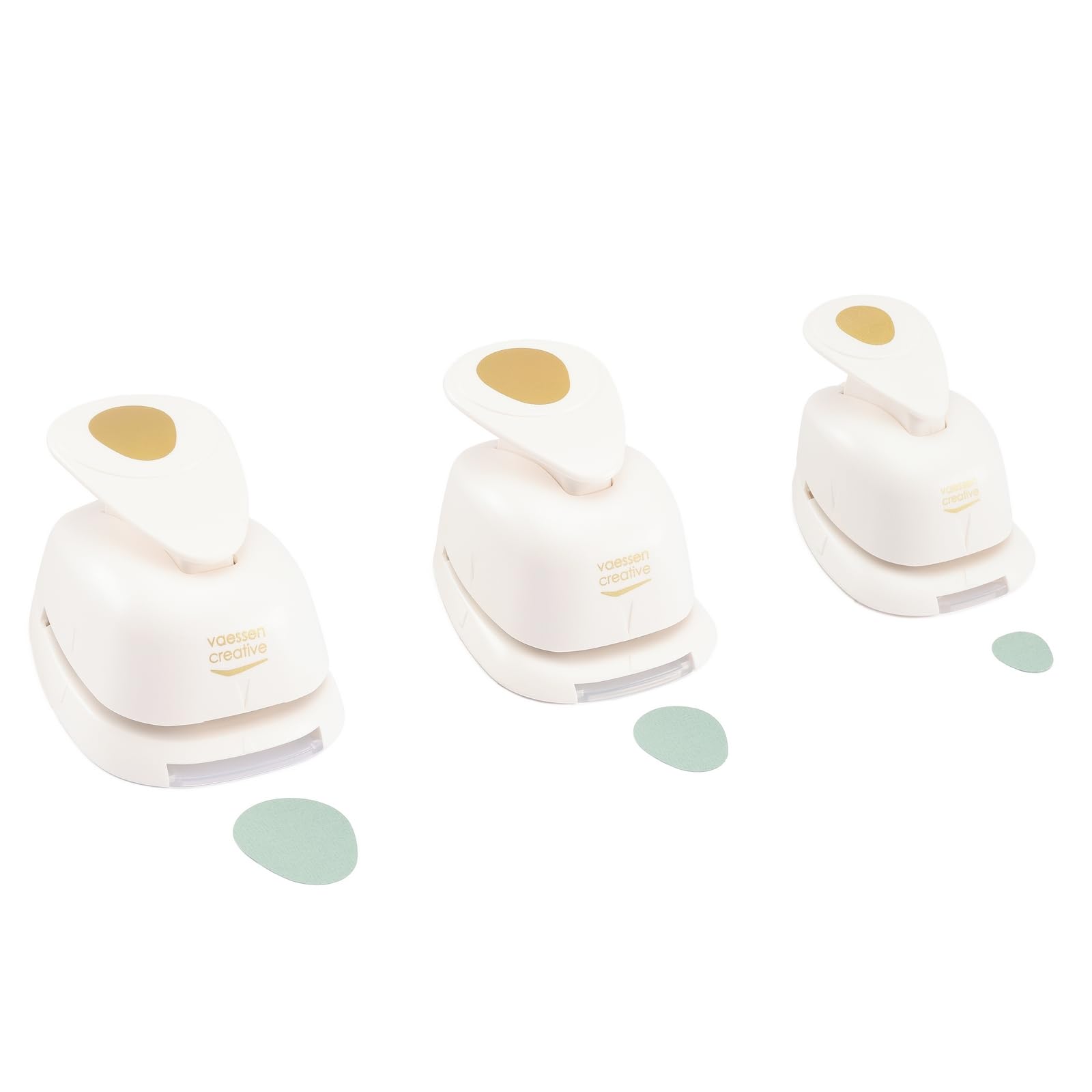 Vaessen Creative Craft Paper Punch - Eggs - 3 Pcs - Various Sizes - Circle Cutter for Crafting and Card Making