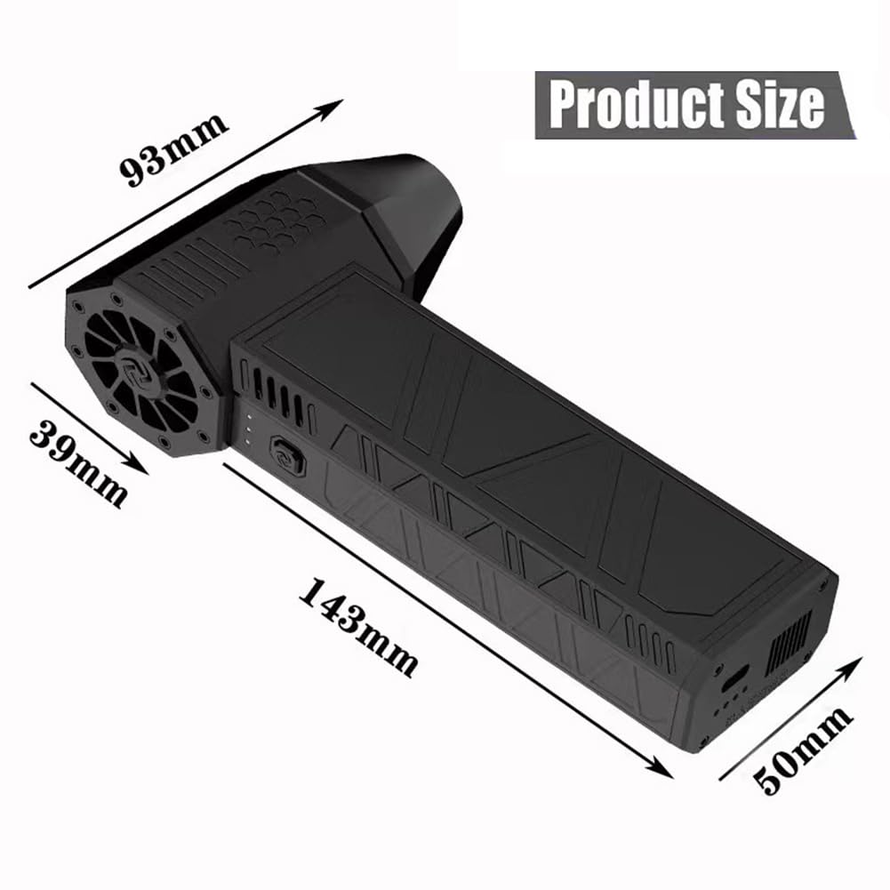 Ventilatore Turbo Portatile, Ventilatore Portatile da 130.000 Giri/min con 3 velocità Regolabili, Ventilatore Personale Ricaricabile USB da 3000 mAh, Ventilatore Tavolo per Casa Ufficio