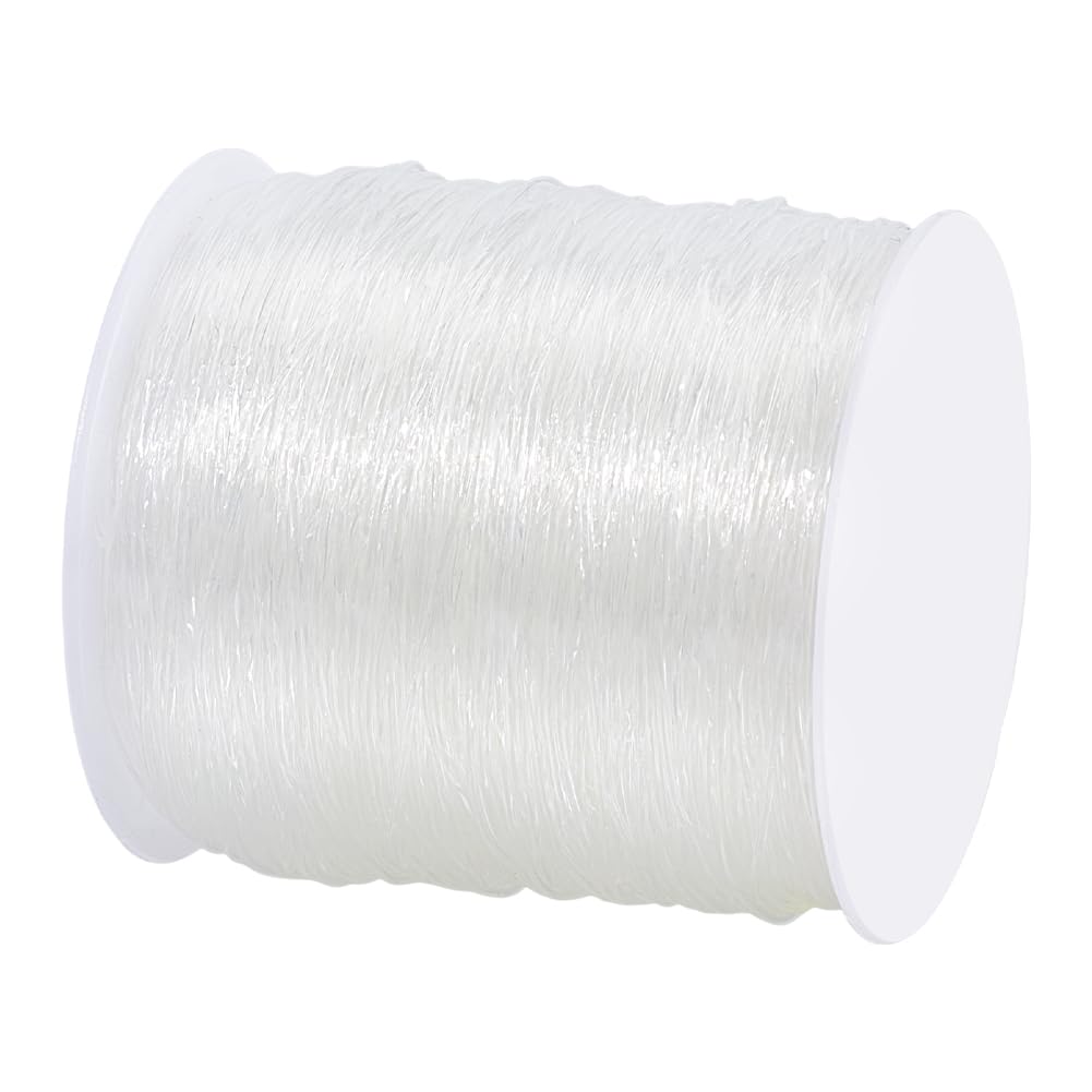 PH PandaHall 0.8mm Clear Elastic String, 100m/328 ft Stretchy Polyester Threads Bracelet Cord Bead Thread Cord Elastic Thread for Clay Beads Bracelets Necklace Jewelry Keychain Making Hair Extensions