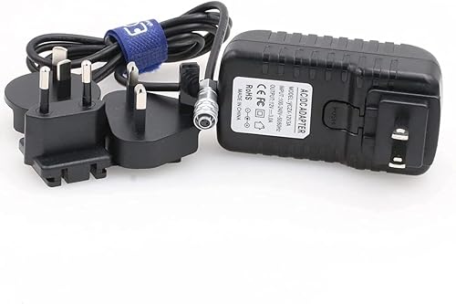 Vista 2 de Eonvic 12V 3A Weipu 2 Pin Adaptador hembra Fuente de alimentación Cargador para Blackmagic Pocket Cinema Cámara BMPCC 4K 6K