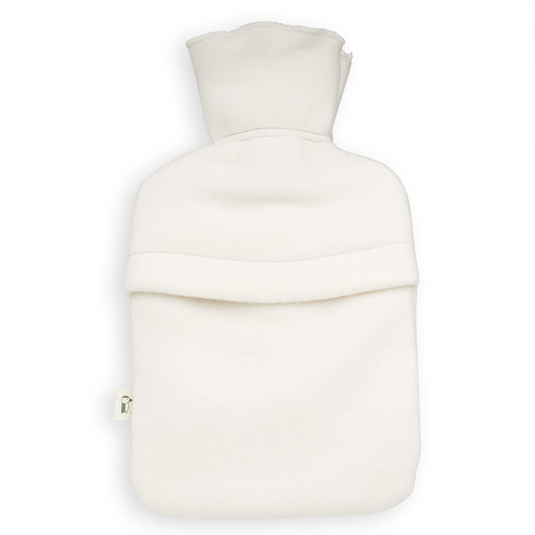 GRÜNSPECHT Botella de agua caliente de caucho natural con funda ecológica blanca 100% algodón GOTS, pequeña, para niños y adultos (644-00)