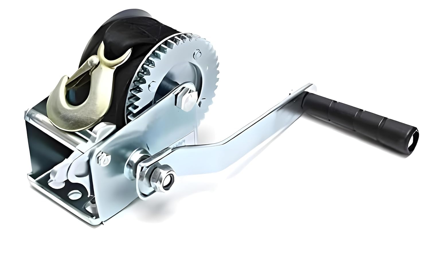 800 lb (362 Kg) Gear Hand Winch Hand Crank Nylon Strap Gear Winch ATV Boat Trailer (800 lb balt)