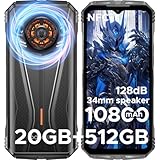 DOOGEE S Punk Pro 10800mAh/33W Outdoor Handy 20GB+512GB/2TB, 128dB Lautsprecher Outdoor Smartphone Ohne Vertrag, 6.6'' FHD+ baustellenhandy mit LED Lichteffekt, 50MP+16MP, Dual SIM, NFC, OTG, GPS