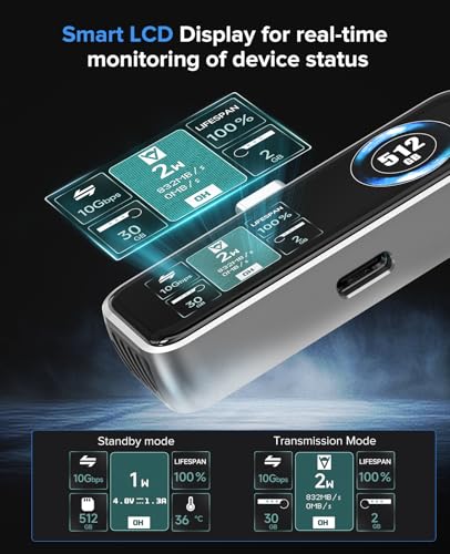 Image of ZIKE Z791C Magnetic Portable SSD 512 GB, External SSD Built-in Fan, 4K 120fps ProRes Video Recording, USB 3.2 Gen2 up to 990 MB /s, Supports PD3.0 Port 27 W Charging Compatible with iPhone 16 /15