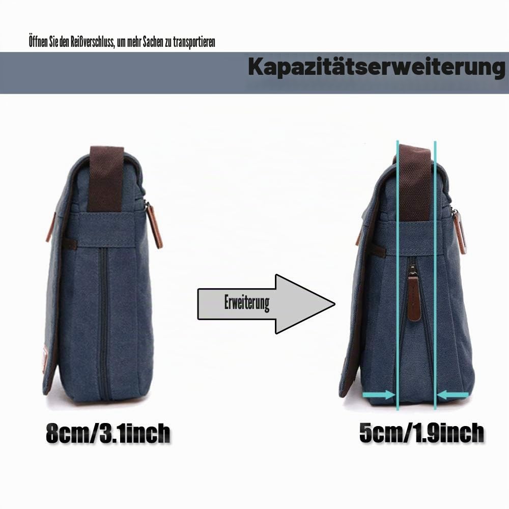 LOSMILE Herren Umhängetaschen, Leinwand Schultertaschen, Laptoptasche,Schulranzen, für Schule und Arbeits,für Männer und Frauen.